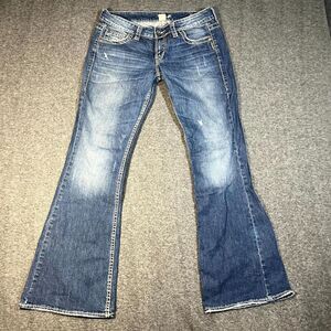 Silver Jeans Eden 30/33 (A:32x32) Flare Faded Denim Boho Mom Preppy 70's Hippy